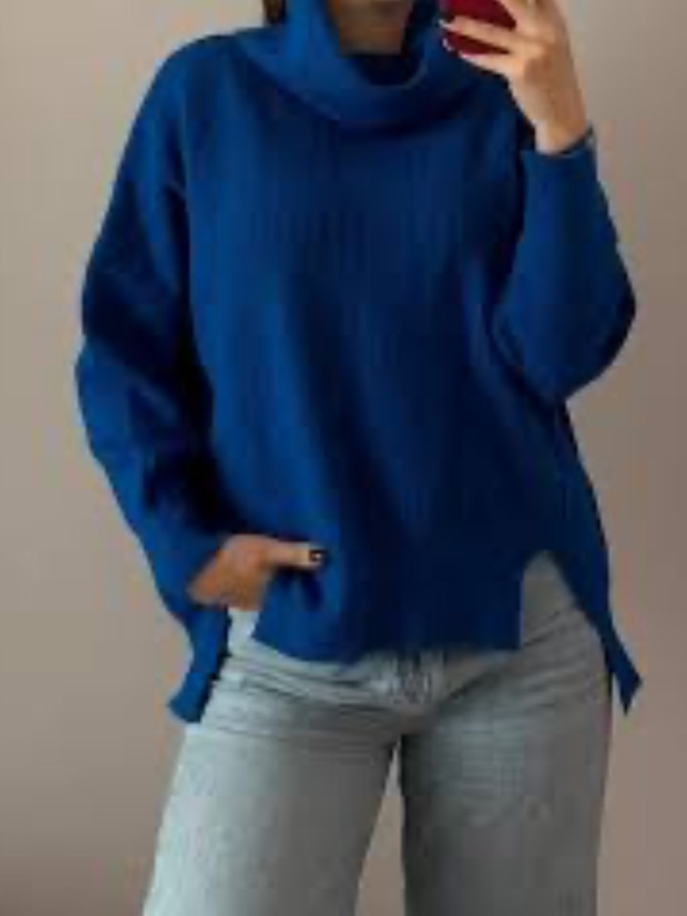 Style & co Blue Women's Funnel Neck Sweater size M NWT